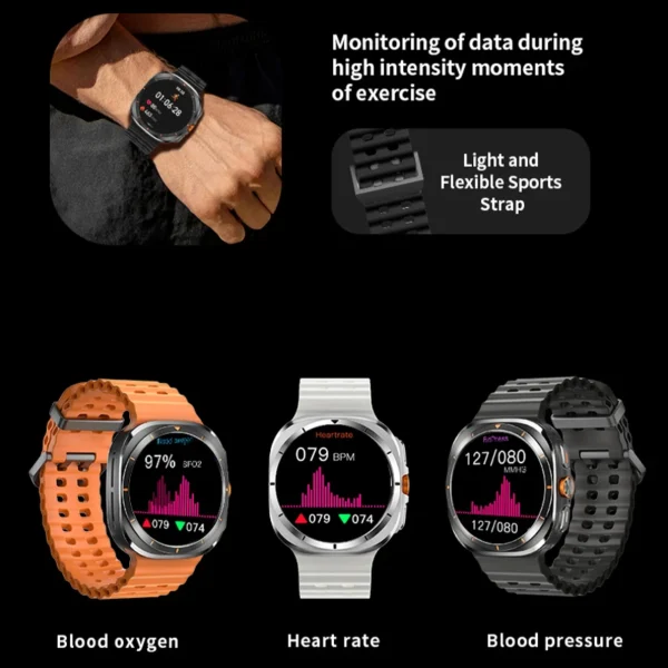 2024 New Multifunction Galaxy Smart Watch 7 Ultra Men AMOLED Screen Multi-Function Sports Fitness Tracker Health Men Smartwatch - Image 3