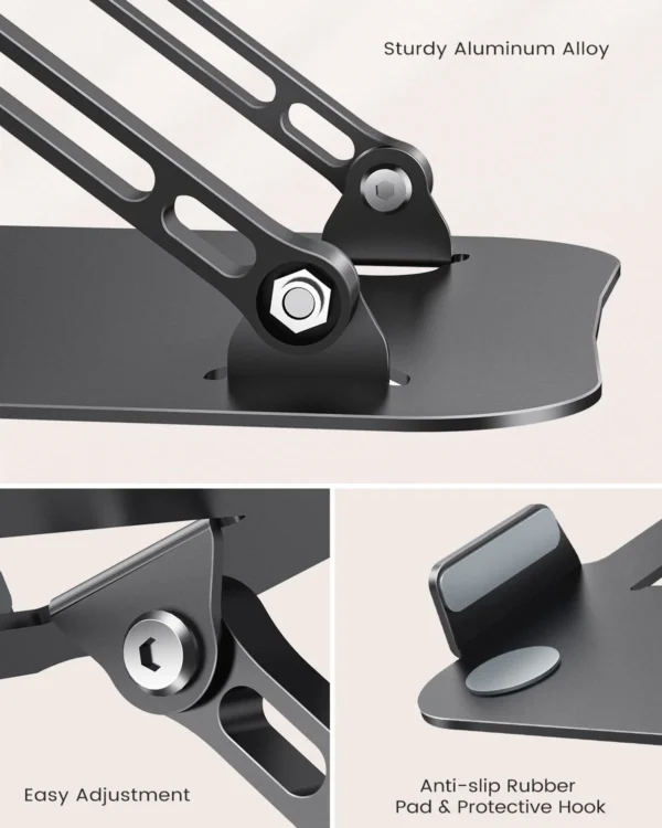 ST01 Portable 11–16-inch Adjustable Laptop Stand Computer Stand Sturdy Aluminum for Desk Foldable Laptop Holder Notebook Tablet - Image 6