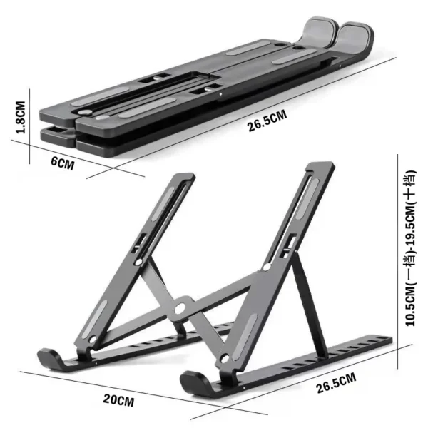 Portable Laptop Stand 7/10 Gears Foldable ABS Tablet for Macbook Apple Air Pro Lenovo Samsung Bracket Universal Pad PC Holder - Image 6