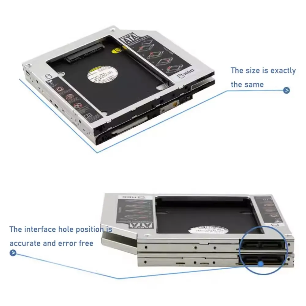 UnionSine 9.0 9.5 12.7mm HDD Caddy SATA 3.0 for 2.5'' SSD Case Hard Disk Drive Adapter for Laptop CD DVD-ROM Optibay - Image 3